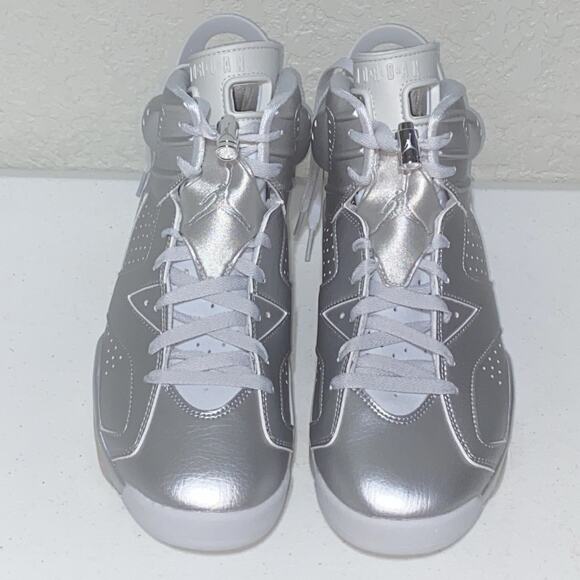 Air Jordan 6 Retro x Paris Saint- Germain PSG Metallic Silver Men’s Sz 10.5 NEW main image 9